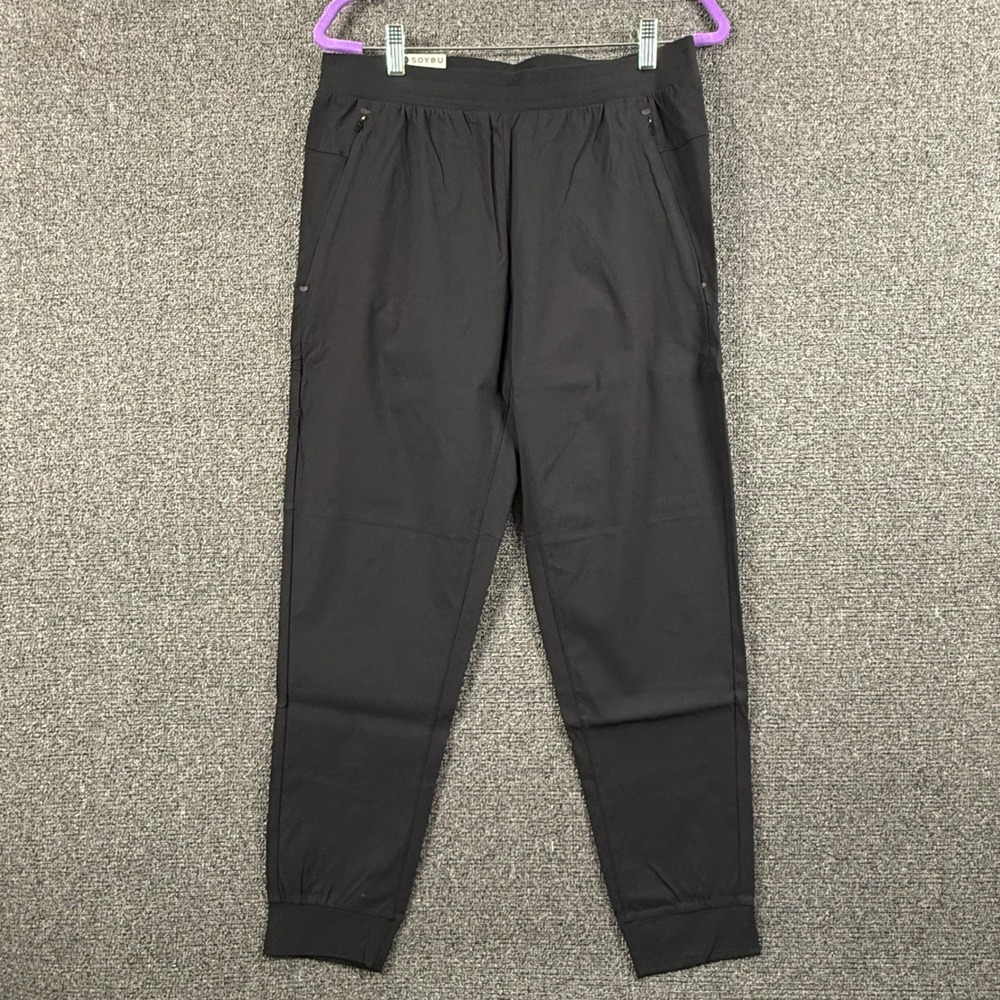 Soybu Mens M Performance Jogger Black 4 Way Stretch Water Resistant Activewear